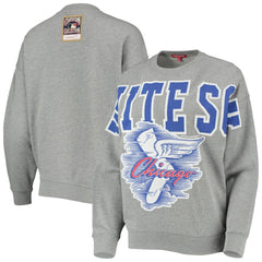 Chicago White Sox Women's Cooperstown Collection Logo Lightweight Pullover Sweatshirt Heathered Gray