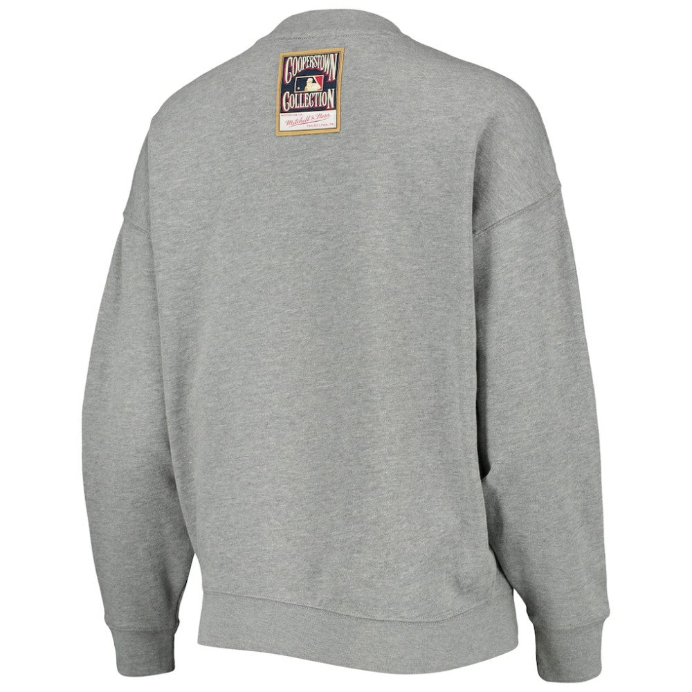 St. Louis Cardinals Women's Cooperstown Collection Logo Lightweight Pullover Sweatshirt Heathered Gray