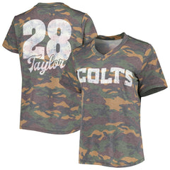 Jonathan Taylor Indianapolis Colts Majestic Threads Women's Name & Number V-Neck Tri-Blend T-Shirt - Camo outlet