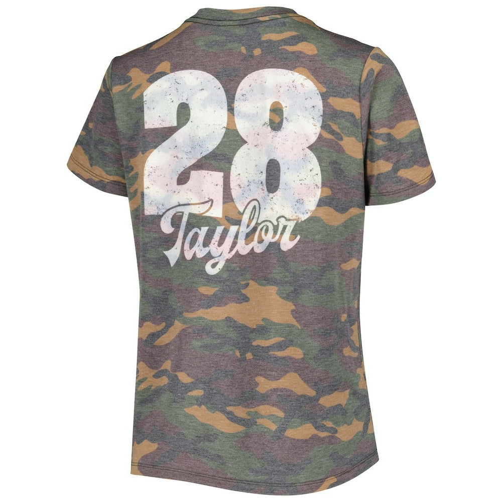 Jonathan Taylor Indianapolis Colts Majestic Threads Women's Name & Number V-Neck Tri-Blend T-Shirt - Camo outlet