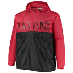 Chicago Blackhawks Big & Tall Anorak Half-Zip Pullover Hoodie - Red Hoodies