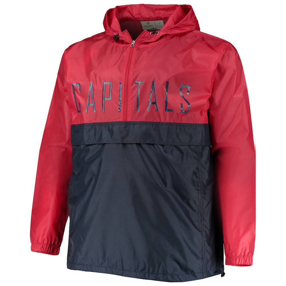 Washington Capitals Big & Tall Anorak Half-Zip Pullover Hoodie - Red Hoodies