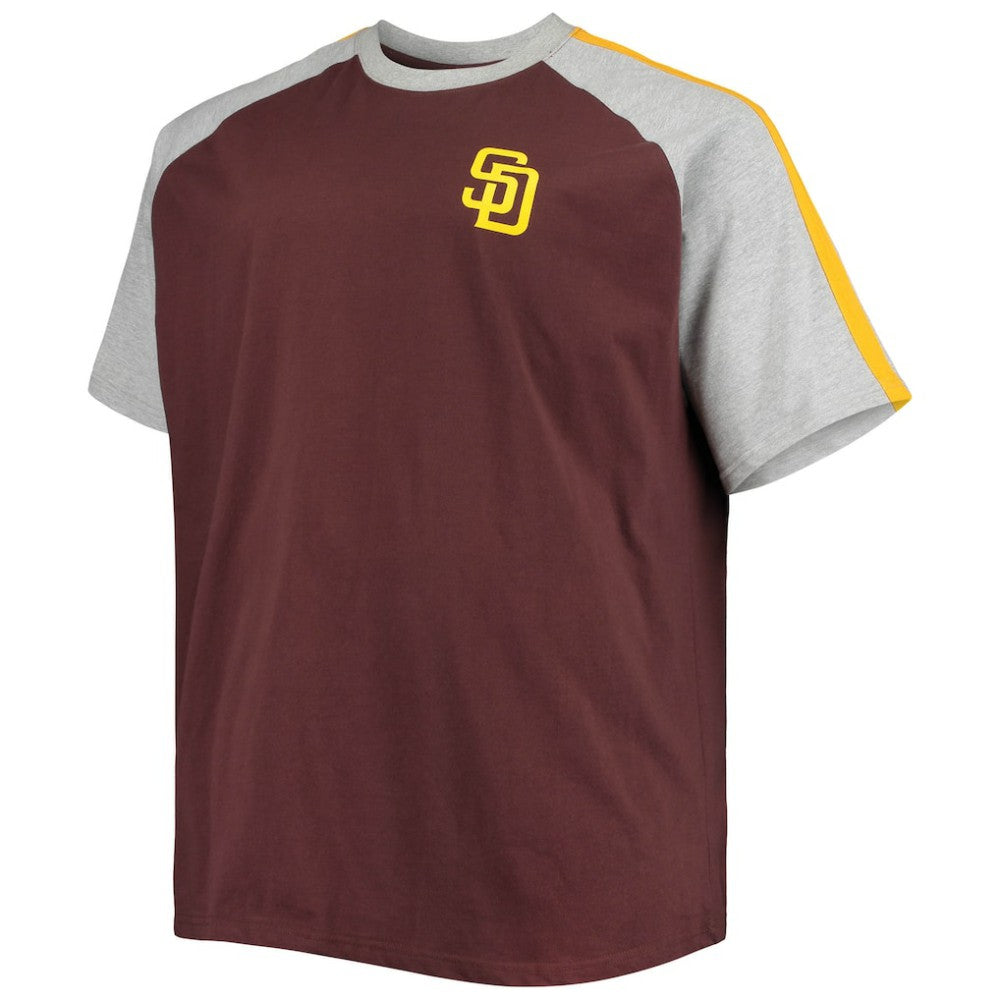 San Diego Padres Big & Tall Circular Raglan T-Shirt Brown/Heathered Gray