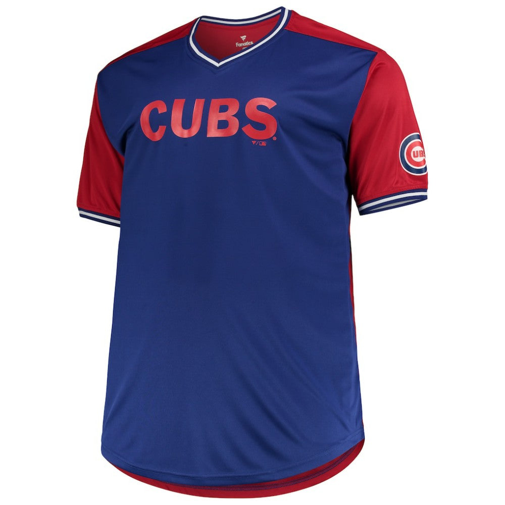 Chicago Cubs Solid V-Neck T-Shirt Royal/Red