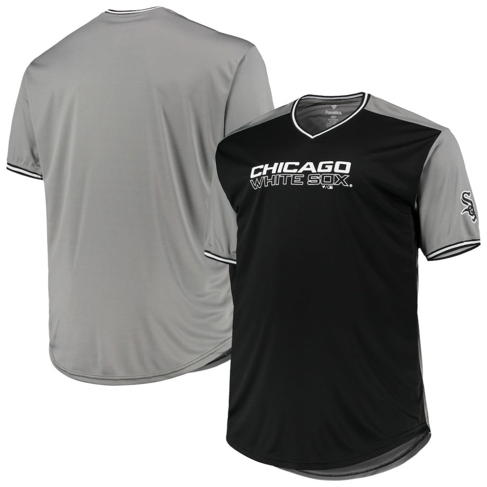 Chicago White Sox Solid V-Neck T-Shirt Black/Gray