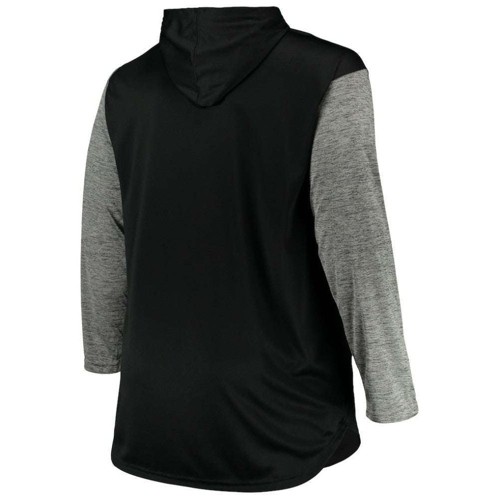Chicago White Sox Big & Tall Wordmark Club Pullover Hoodie Black/Heathered Gray