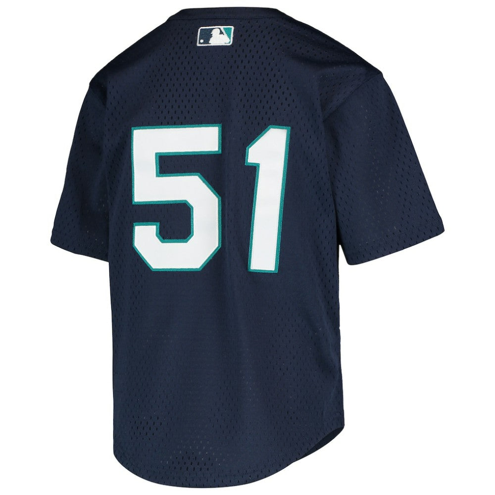 Ichiro Suzuki Seattle Mariners Youth Cooperstown Collection Mesh Batting Practice Jersey Navy