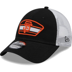 San Francisco Giants Logo Patch 9FORTY Trucker Snapback Hat Black/White