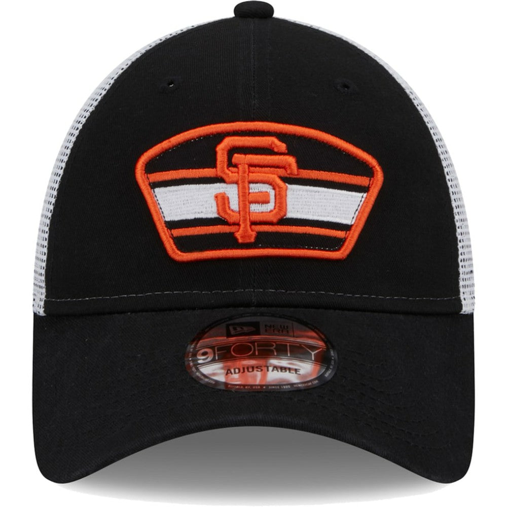 San Francisco Giants Logo Patch 9FORTY Trucker Snapback Hat Black/White