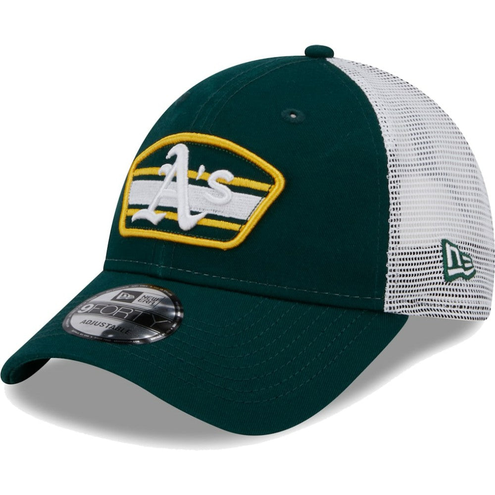 Athletics Logo Patch 9FORTY Trucker Snapback Hat Green/White
