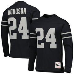 Charles Woodson Oakland Raiders Retired Player Name & Number Long Sleeve Top - Black cheap