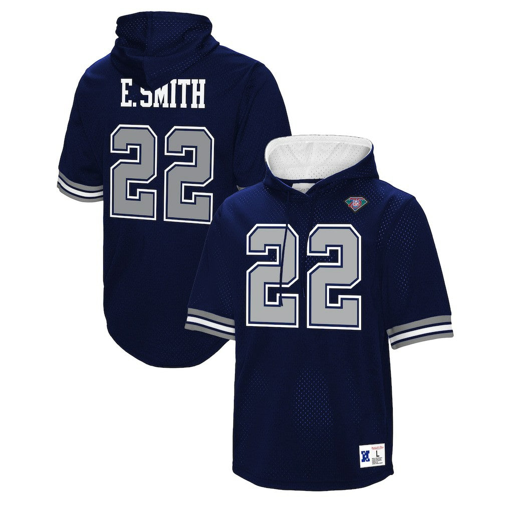 Emmitt Smith Dallas Cowboys Retired Player Mesh Name & Number Hoodie T-Shirt - Navy online