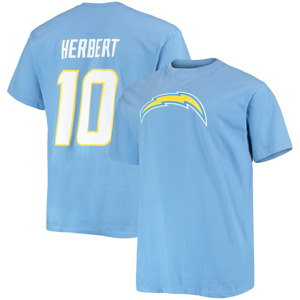Justin Herbert Los Angeles Chargers Big & Tall Player Name & Number T-Shirt - Powder Blue for sale