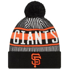 San Francisco Giants Striped Cuffed Knit Hat with Pom Black