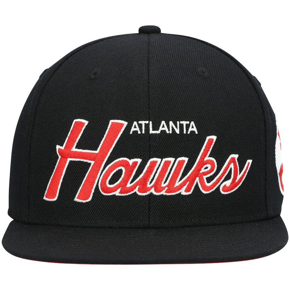 Atlanta Hawks Hardwood Classics Script 2.0 Snapback Hat - Black for sale
