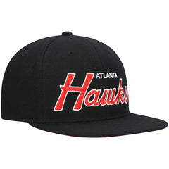Atlanta Hawks Hardwood Classics Script 2.0 Snapback Hat - Black for sale