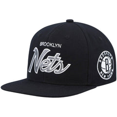Brooklyn Nets Hardwood Classics Script 2.0 Snapback Hat - Black discount