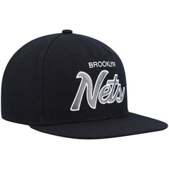 Brooklyn Nets Hardwood Classics Script 2.0 Snapback Hat - Black discount