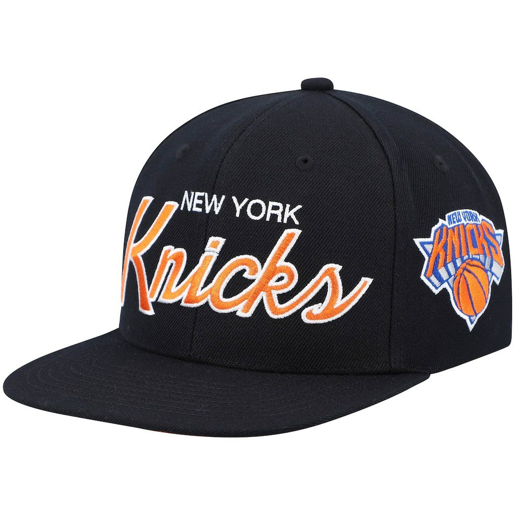 New York Knicks Hardwood Classics Script 2.0 Snapback Hat - Black sale