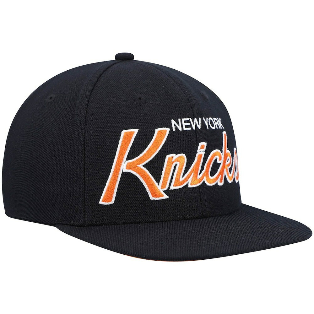 New York Knicks Hardwood Classics Script 2.0 Snapback Hat - Black sale