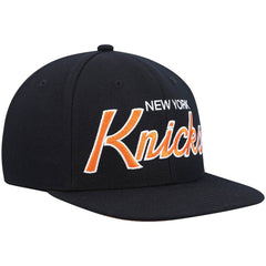 New York Knicks Hardwood Classics Script 2.0 Snapback Hat - Black sale