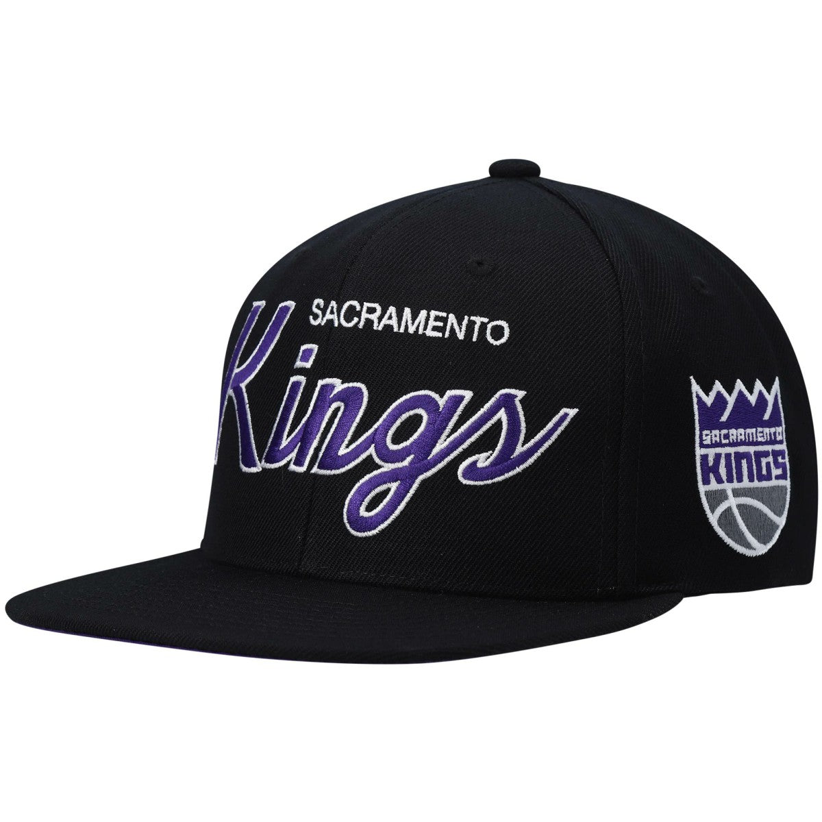 Sacramento Kings Hardwood Classics Script 2.0 Snapback Hat - Black outlet