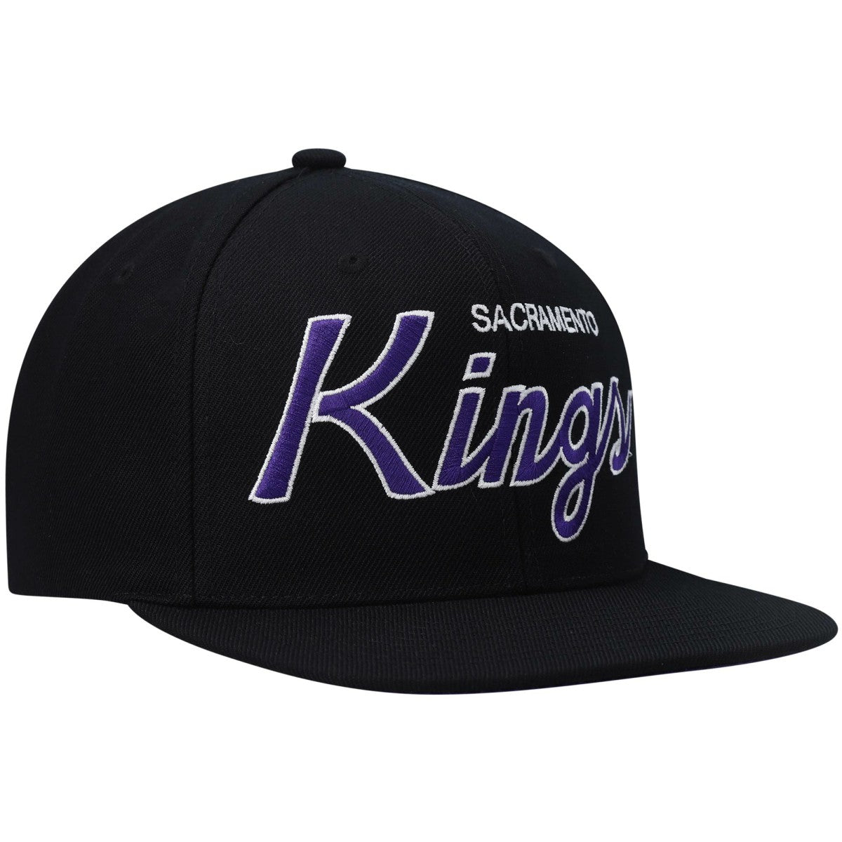 Sacramento Kings Hardwood Classics Script 2.0 Snapback Hat - Black outlet