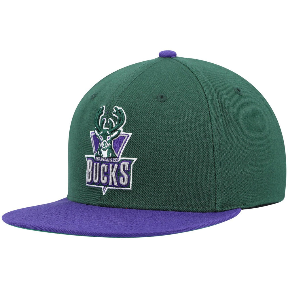Milwaukee Bucks Hardwood Classics Team Two-Tone 2.0 Snapback Hat - Green/Purple on sale