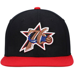 Philadelphia 76ers Hardwood Classics Team Two-Tone 2.0 Snapback Hat - Black/Red sale