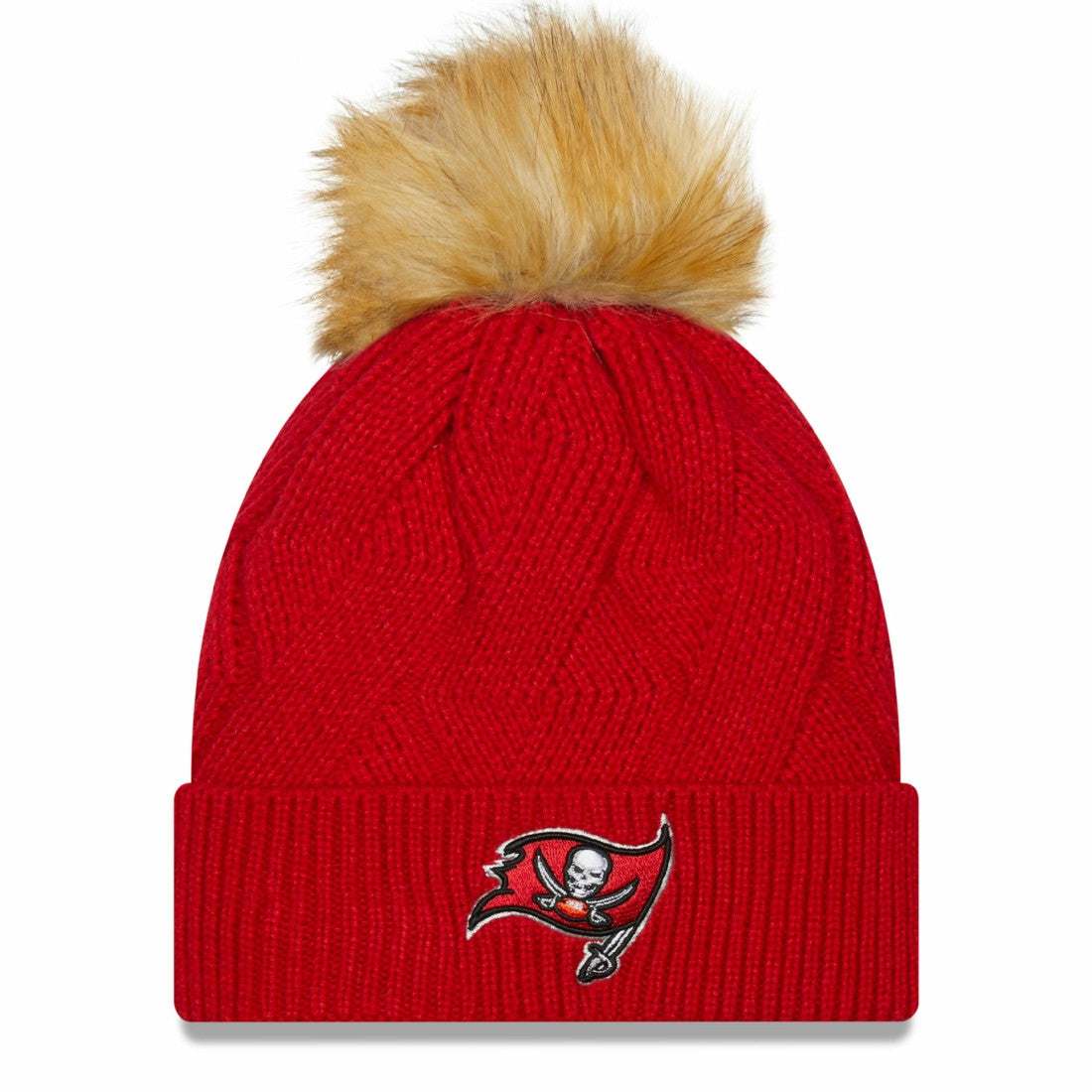 Tampa Bay Buccaneers New Era Women's Snowy Cuffed Knit Hat with Pom - Red outlet