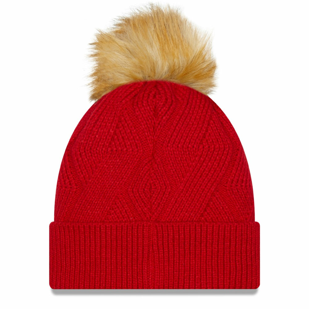Tampa Bay Buccaneers New Era Women's Snowy Cuffed Knit Hat with Pom - Red outlet