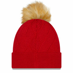 Tampa Bay Buccaneers New Era Women's Snowy Cuffed Knit Hat with Pom - Red outlet