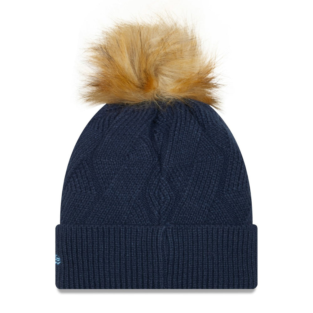 Tennessee Titans New Era Women's Snowy Cuffed Knit Hat with Pom - Navy online
