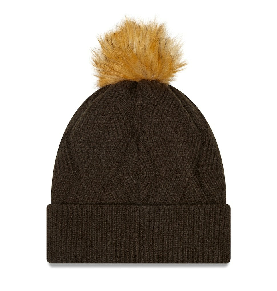 Cleveland Browns New Era Women's Snowy Cuffed Knit Hat with Pom - Brown online