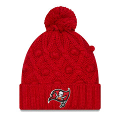 Tampa Bay Buccaneers New Era Women's Toasty Cuffed Knit Hat with Pom - Red on sale