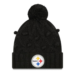 Pittsburgh Steelers New Era Women's Toasty Cuffed Knit Hat with Pom - Black sale