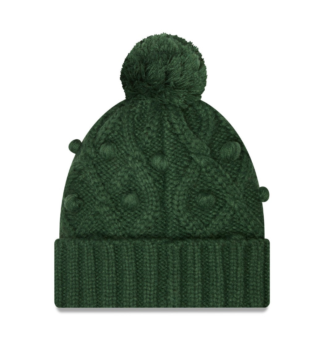 Green Bay Packers New Era Women's Toasty Cuffed Knit Hat with Pom - Green on sale
