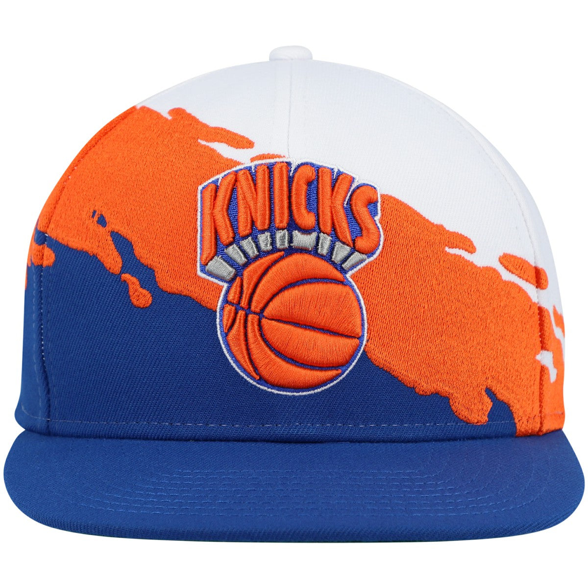New York Knicks Hardwood Classics Paintbrush Snapback Hat - White/Blue discount
