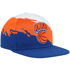 New York Knicks Hardwood Classics Paintbrush Snapback Hat - White/Blue discount
