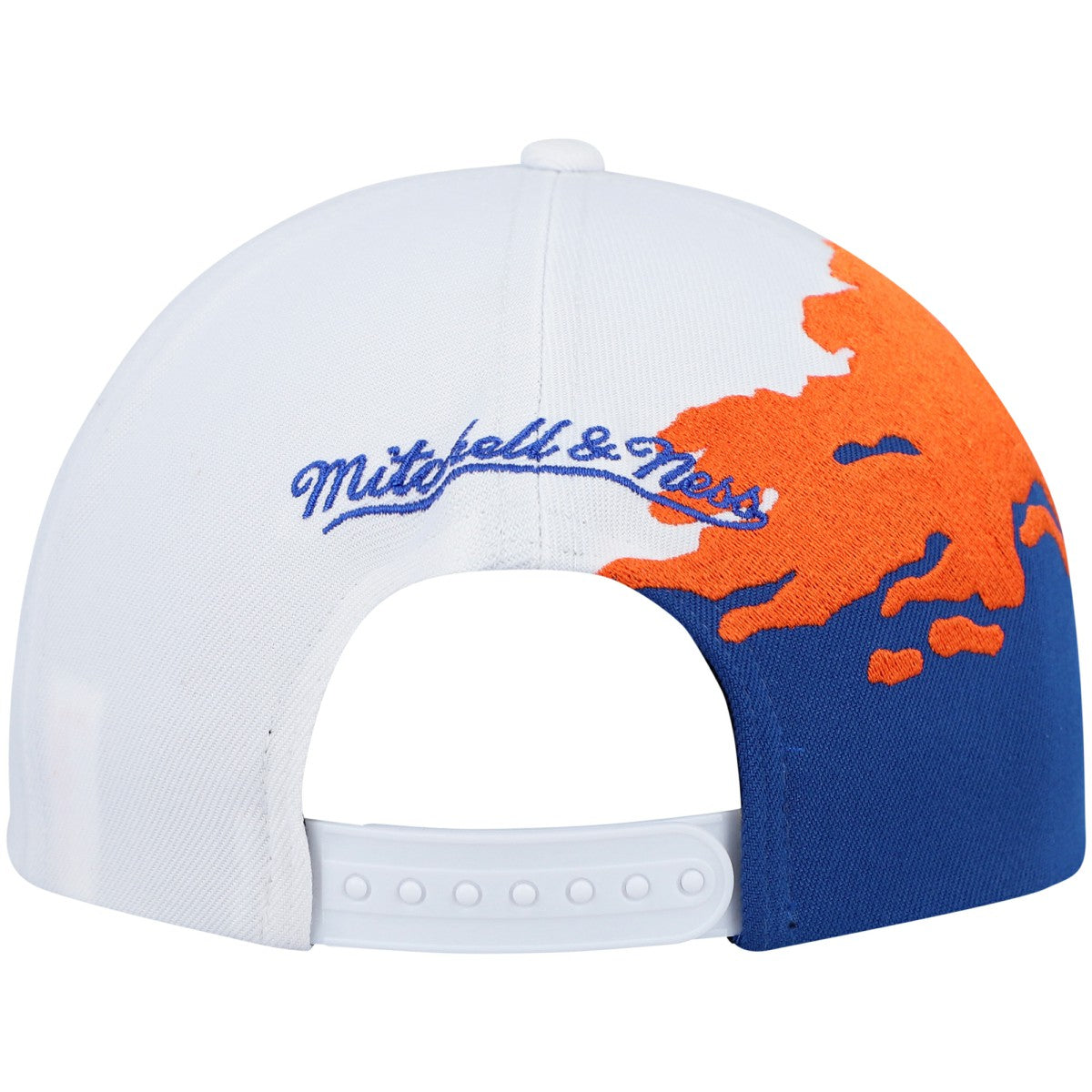 New York Knicks Hardwood Classics Paintbrush Snapback Hat - White/Blue discount