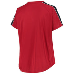 Washington Nationals Women's Plus Size Diva Notch Neck Raglan T-Shirt Red