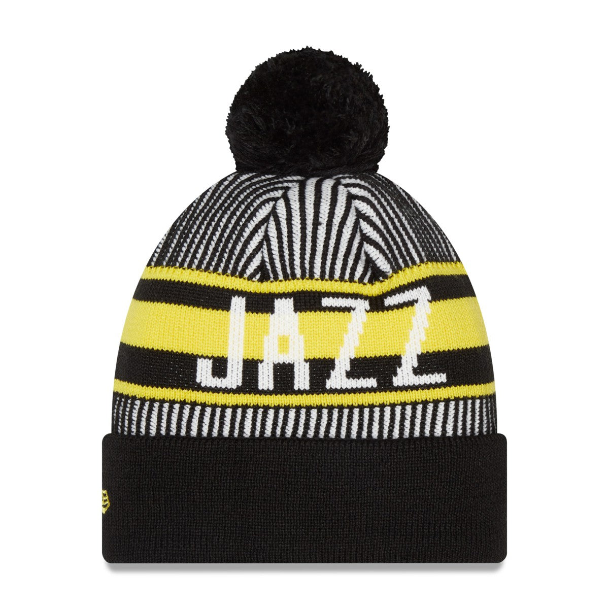 Utah Jazz Striped Cuffed Pom Knit Hat - Navy for sale