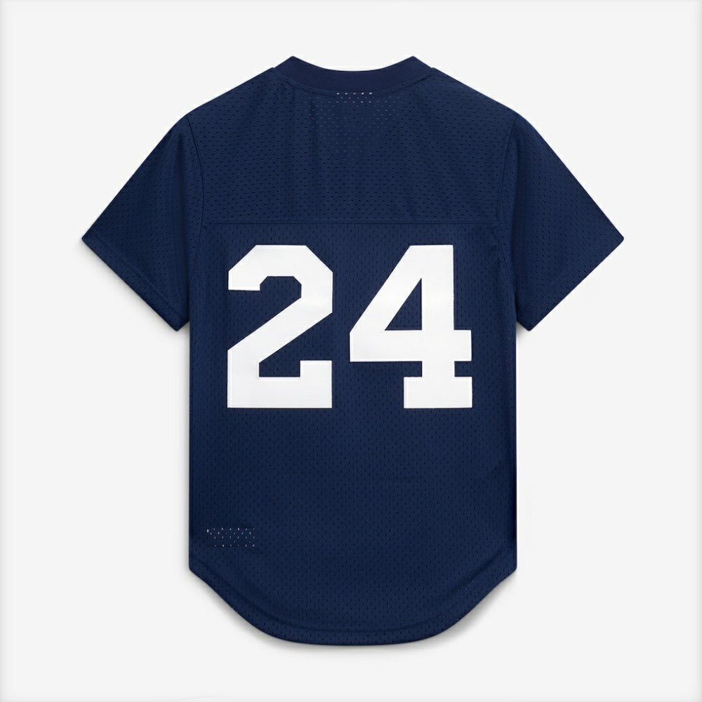 Rickey Henderson New York Yankees Cooperstown Collection Mesh Batting Practice Button-Up Jersey Navy