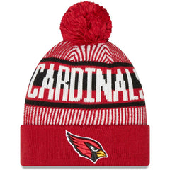 Arizona Cardinals New Era Striped Cuffed Knit Hat with Pom - Cardinal outlet
