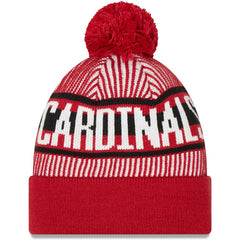 Arizona Cardinals New Era Striped Cuffed Knit Hat with Pom - Cardinal outlet