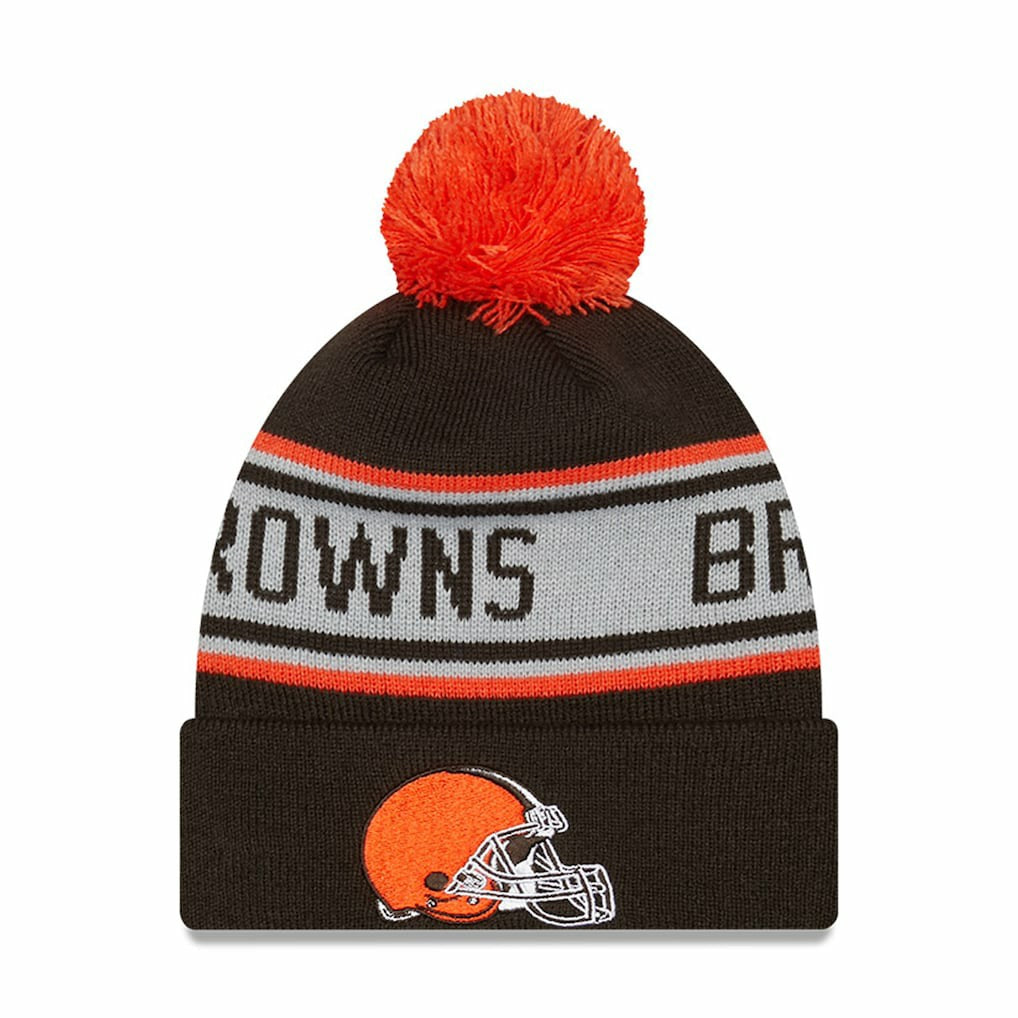 Cleveland Browns New Era Preschool Repeat Cuffed Knit Hat with Pom - Brown sale