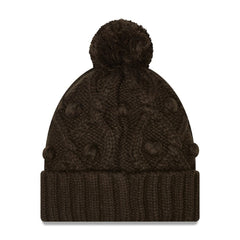 Cleveland Browns New Era Girls Youth Toasty Cuffed Knit Hat with Pom - Brown on sale
