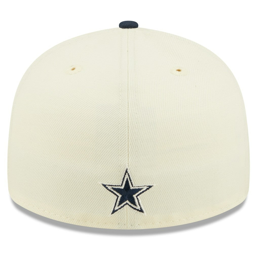 Dallas Cowboys New Era 2022 Sideline Low Profile 59FIFTY Fitted Hat - Cream/Navy for sale
