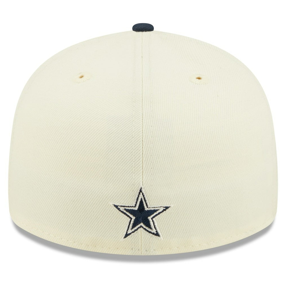 Dallas Cowboys New Era 2022 Sideline Low Profile 59FIFTY Fitted Hat - Cream/Navy for sale