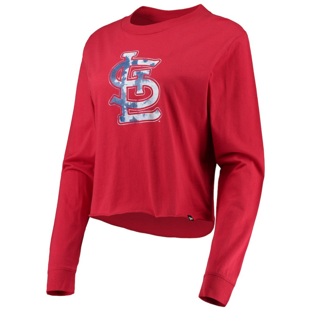 St. Louis Cardinals Women's Baby Jersey Cropped Long Sleeve T-Shirt Red